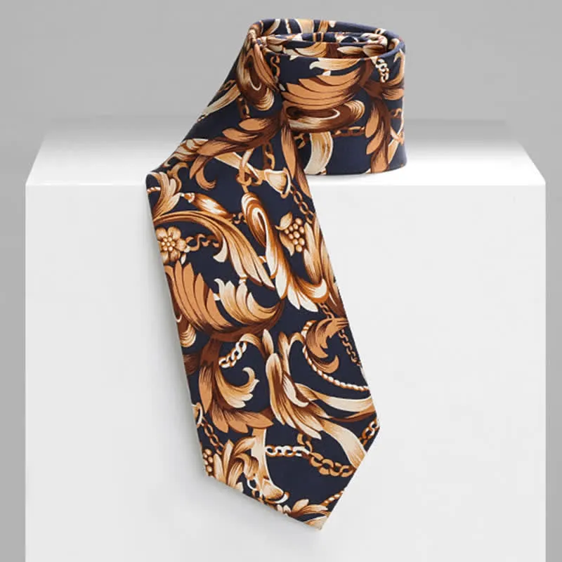 Men's Luxury Art Leaves Floral Necktie