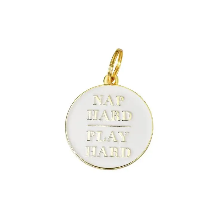 Nap Hard Play Hard Pet ID Tag