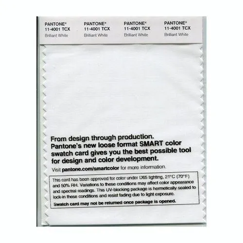 Pantone Smart 11-4001 TCX Color Swatch Card | Brilliant White