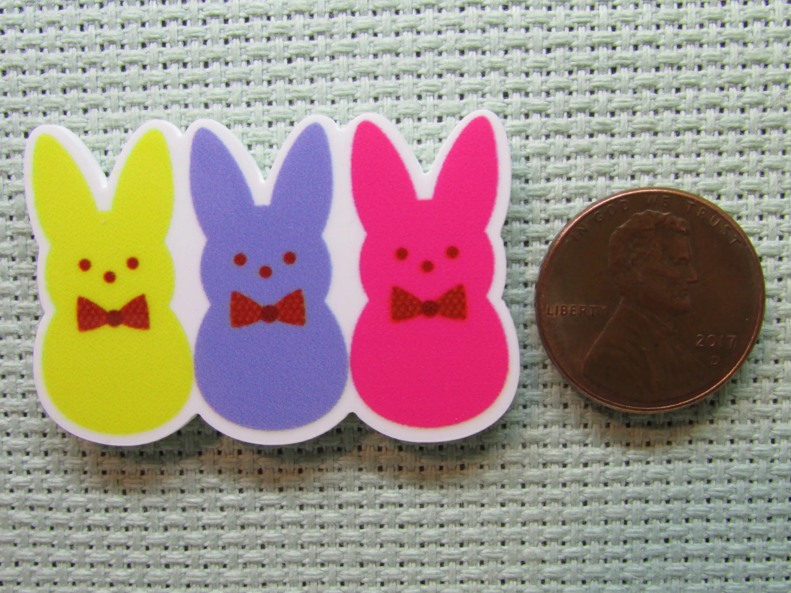 Peep Trio Wearing Bow Ties Needle Minder, Cover Minder, Magnet