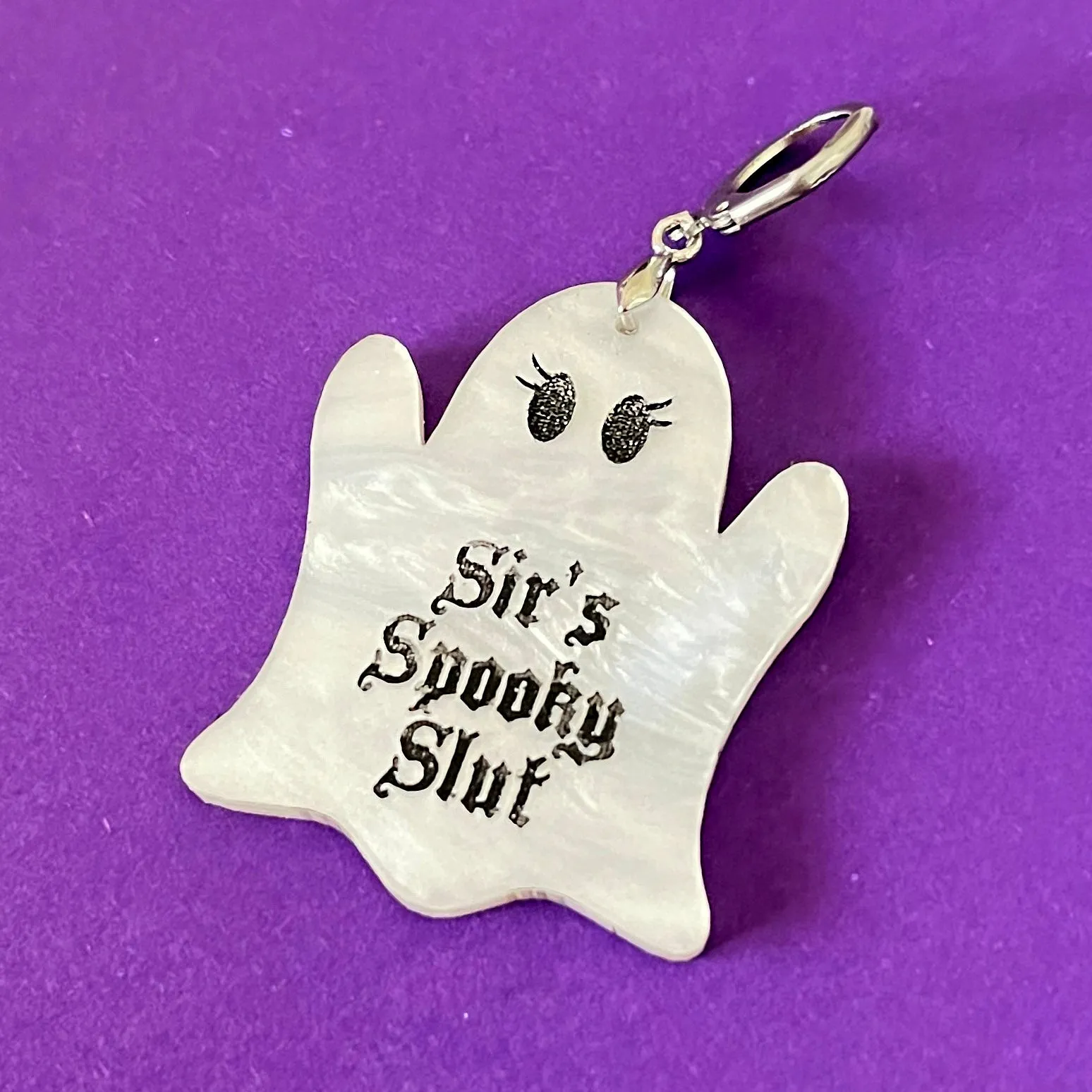 Personalized Cute Ghost BDSM Collar Tag