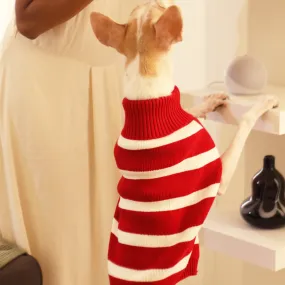Pet Set Go Striped Sweater for Dogs (Red)