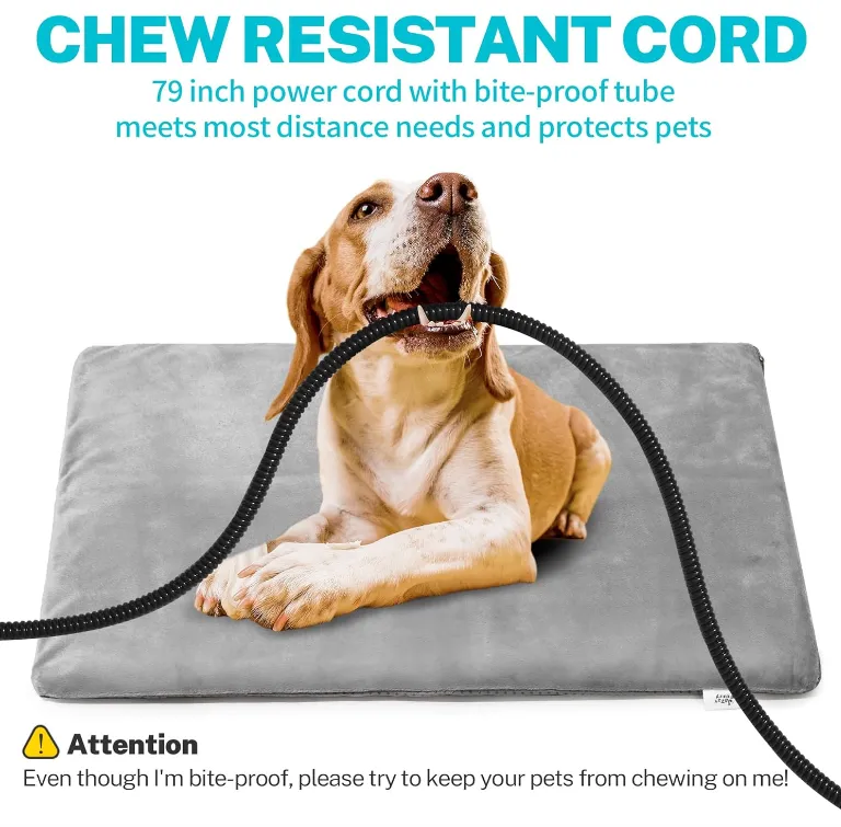 Pressure Activated Pet Heating Pad, Adjustable Temperature and Timer, 47x28in, Smart Thermostat, Waterproof Dog Cat Whelping Supplies Heated Mat