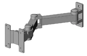 Production Basics 8632 Adjustable Flat Screen Monitor Arm for Workstations, 17" Extension