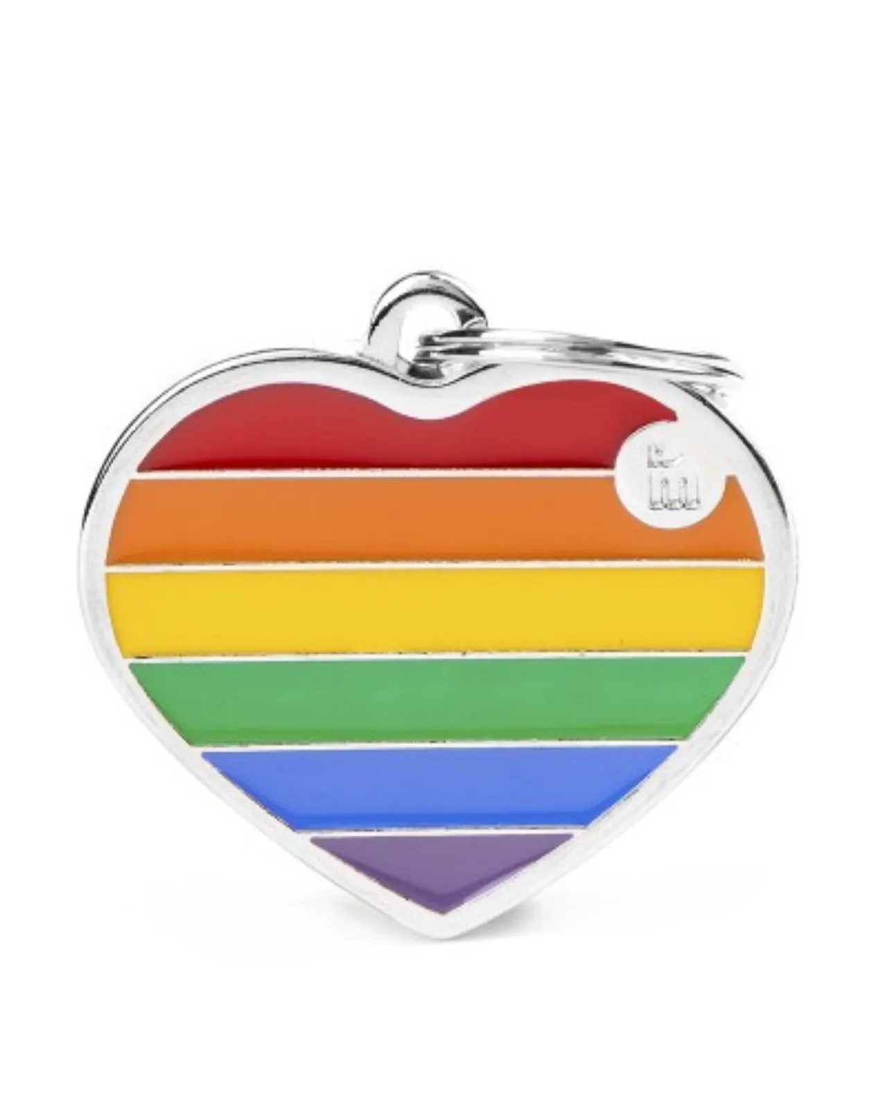 Rainbow Heart Custom Pet ID Tag