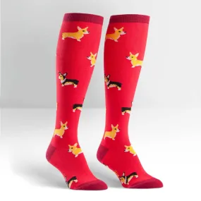 Red Corgi Knee High Socks (Women's)