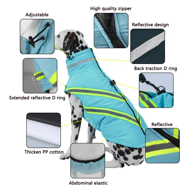 Reflective Winter Warm Dog Jacket: Windproof and Waterproof Vest Coat for Small and Large Dogs - Perfect Golden Labrador and French Bulldog Clothes