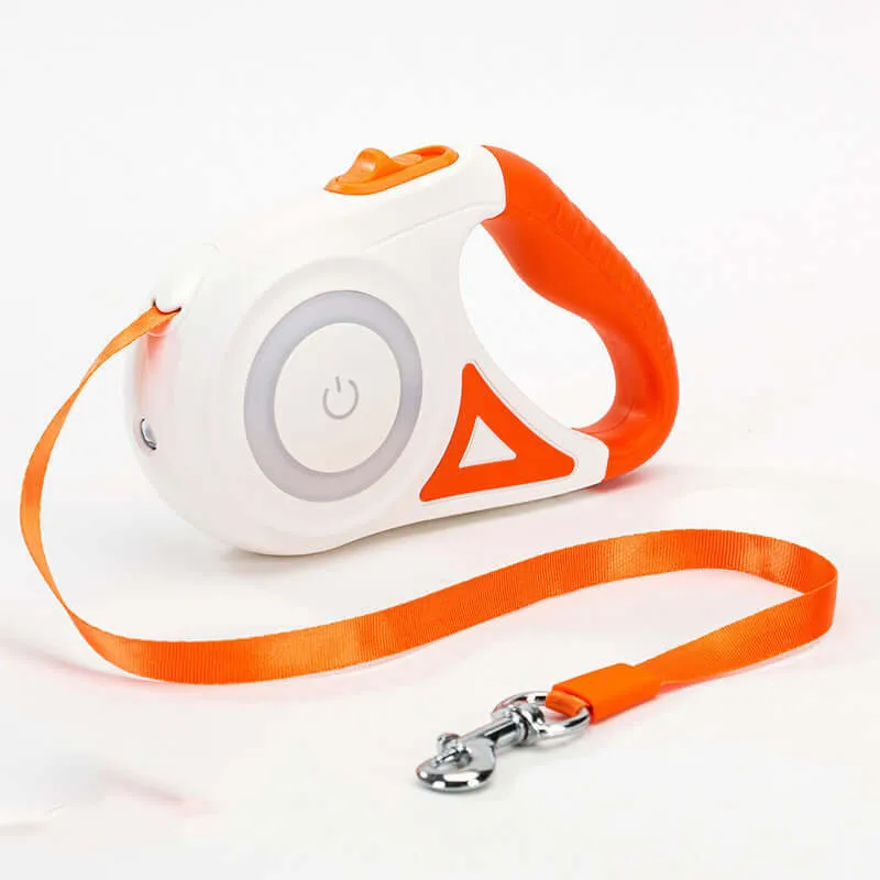 Retractable Dog Leash with LED Light – 5M Tangle-Free, Night Walks Safe