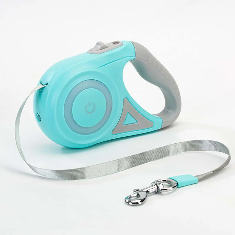 Retractable Dog Leash with LED Light – 5M Tangle-Free, Night Walks Safe