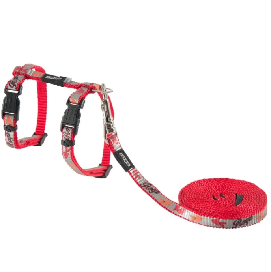 Rogz Reflectocat Harness Lead Red
