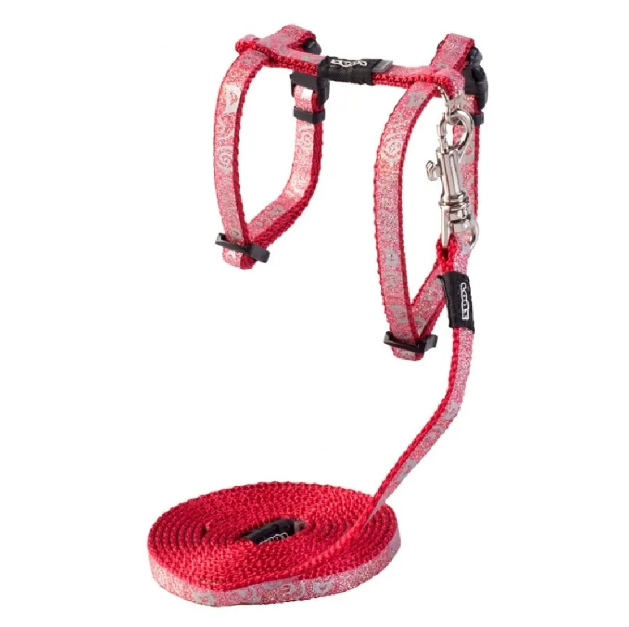 Rogz Sparklecat Harness Lead Red