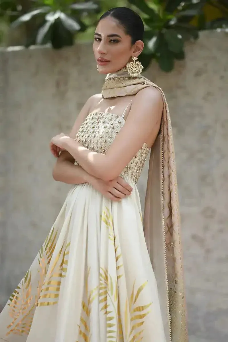 Sania Maskatiya - Rinah - Khaddi Silk - Ivory - Peshwaas & Dupatta - 2 Piece