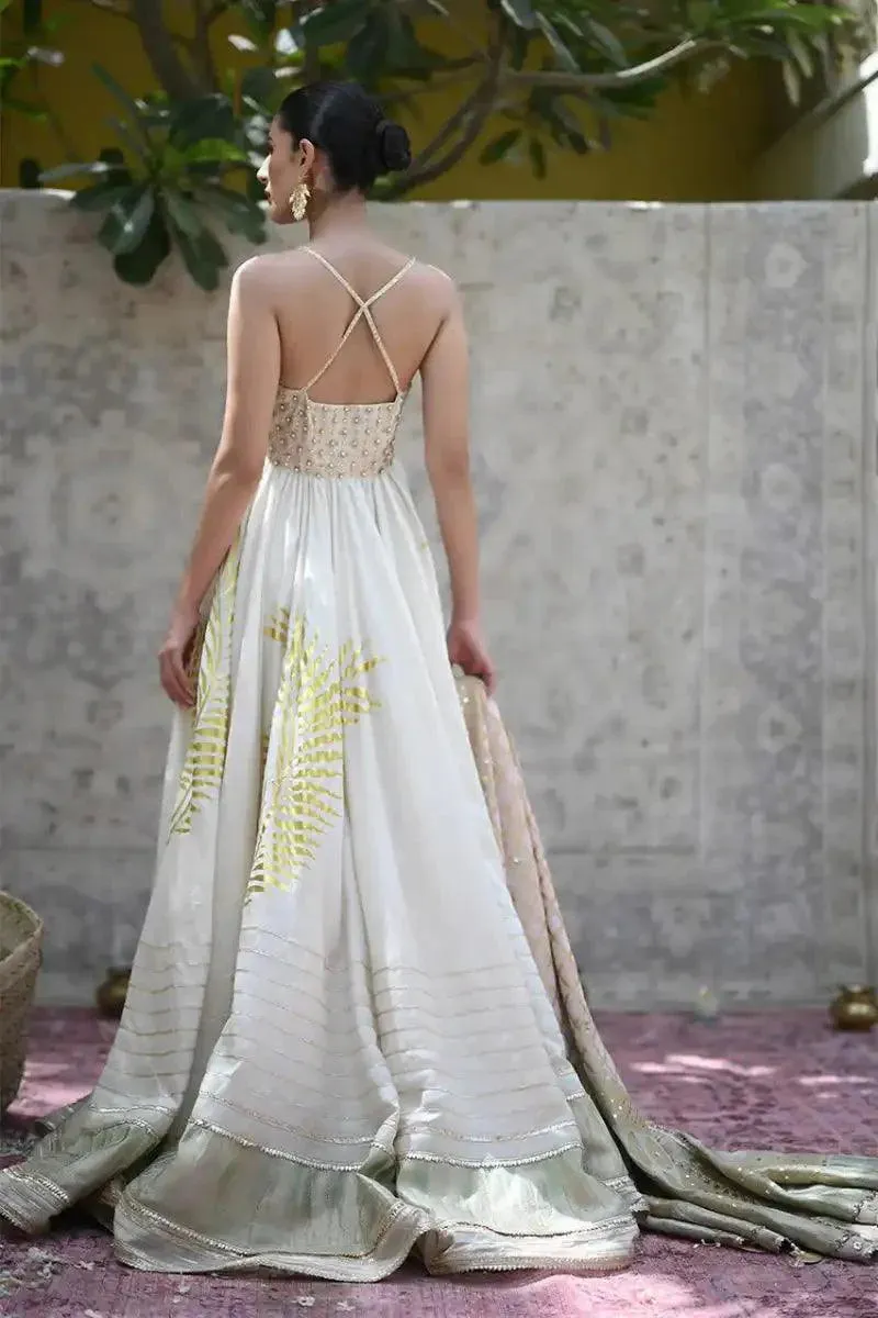 Sania Maskatiya - Rinah - Khaddi Silk - Ivory - Peshwaas & Dupatta - 2 Piece