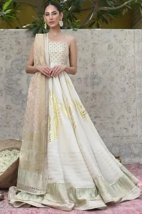 Sania Maskatiya - Rinah - Khaddi Silk - Ivory - Peshwaas & Dupatta - 2 Piece
