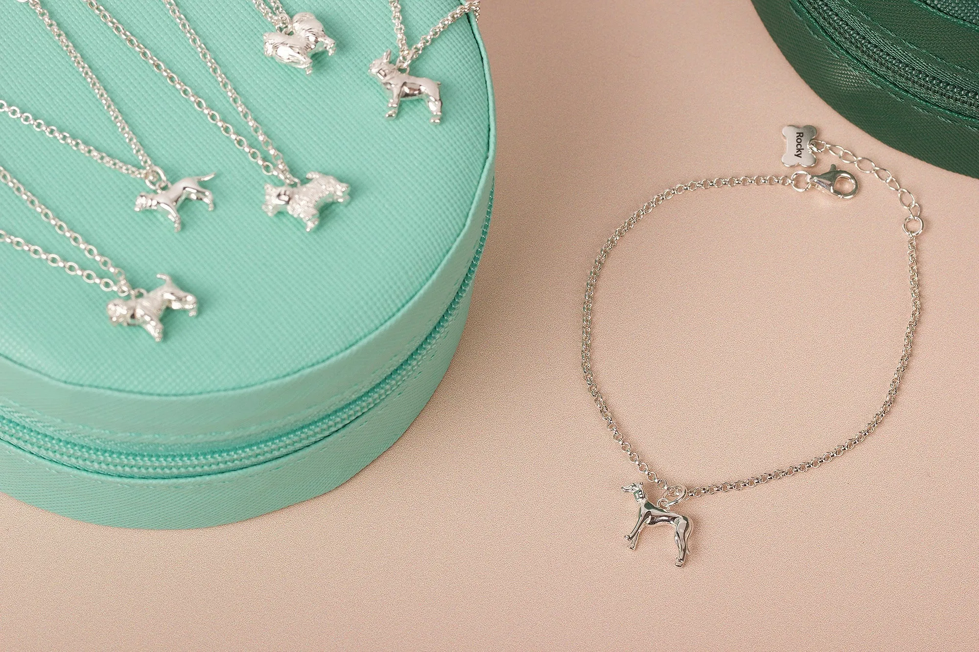 Schnauzer Dainty Chain Bracelet - Personalised - Sterling Silver