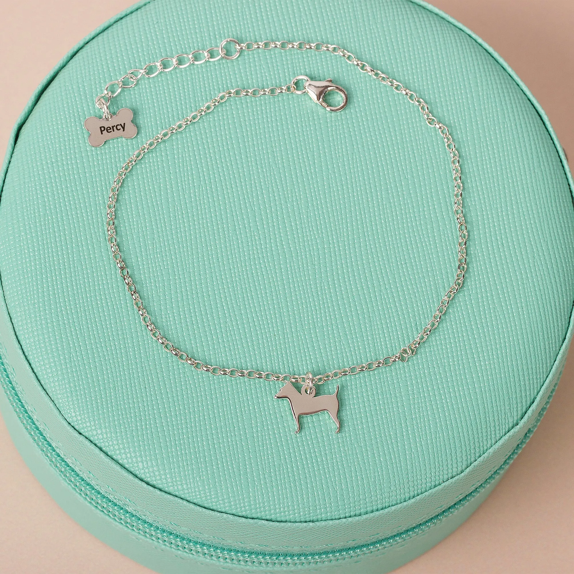 Silhouette Dog Chain Bracelet - Personalised - Sterling Silver
