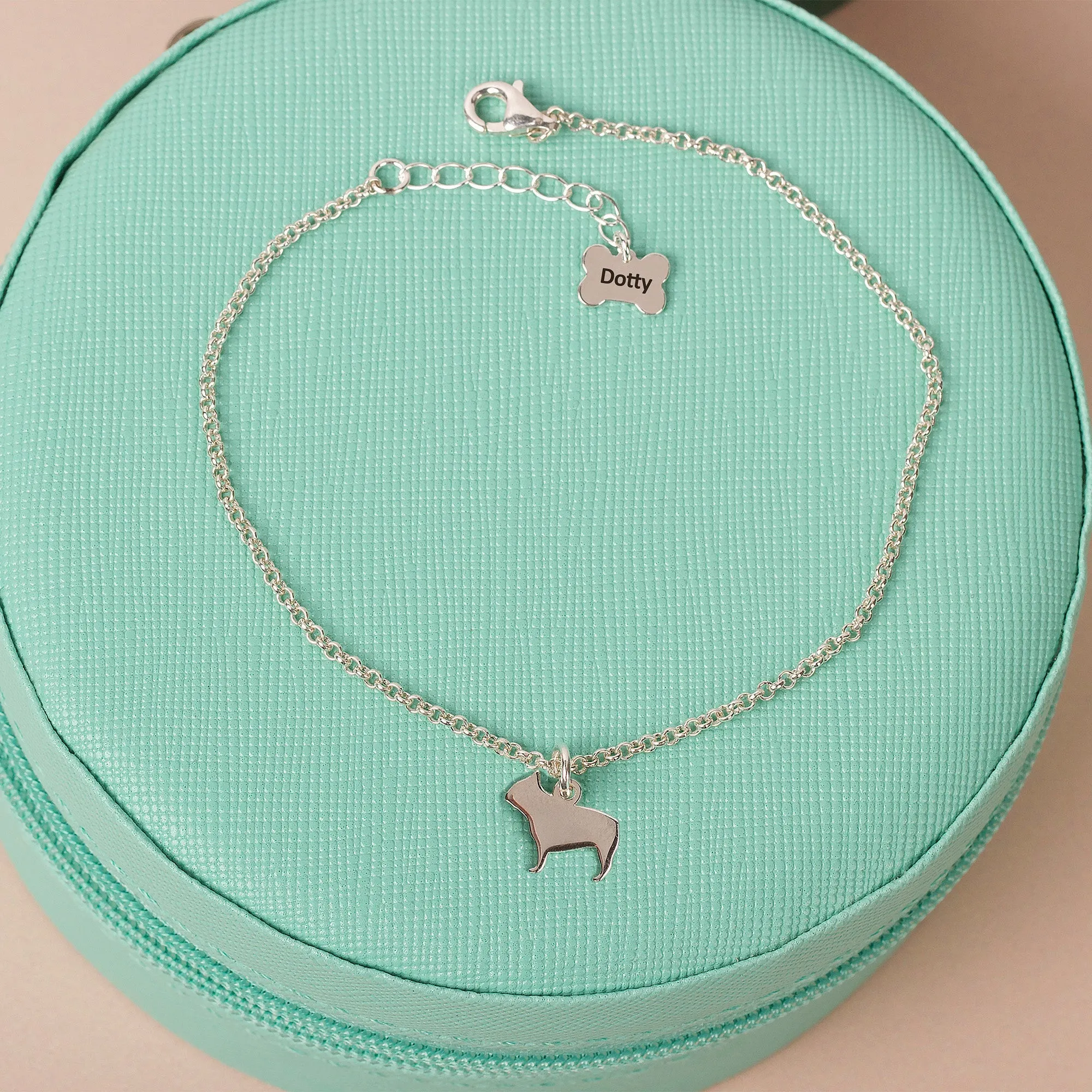 Silhouette Dog Chain Bracelet - Personalised - Sterling Silver