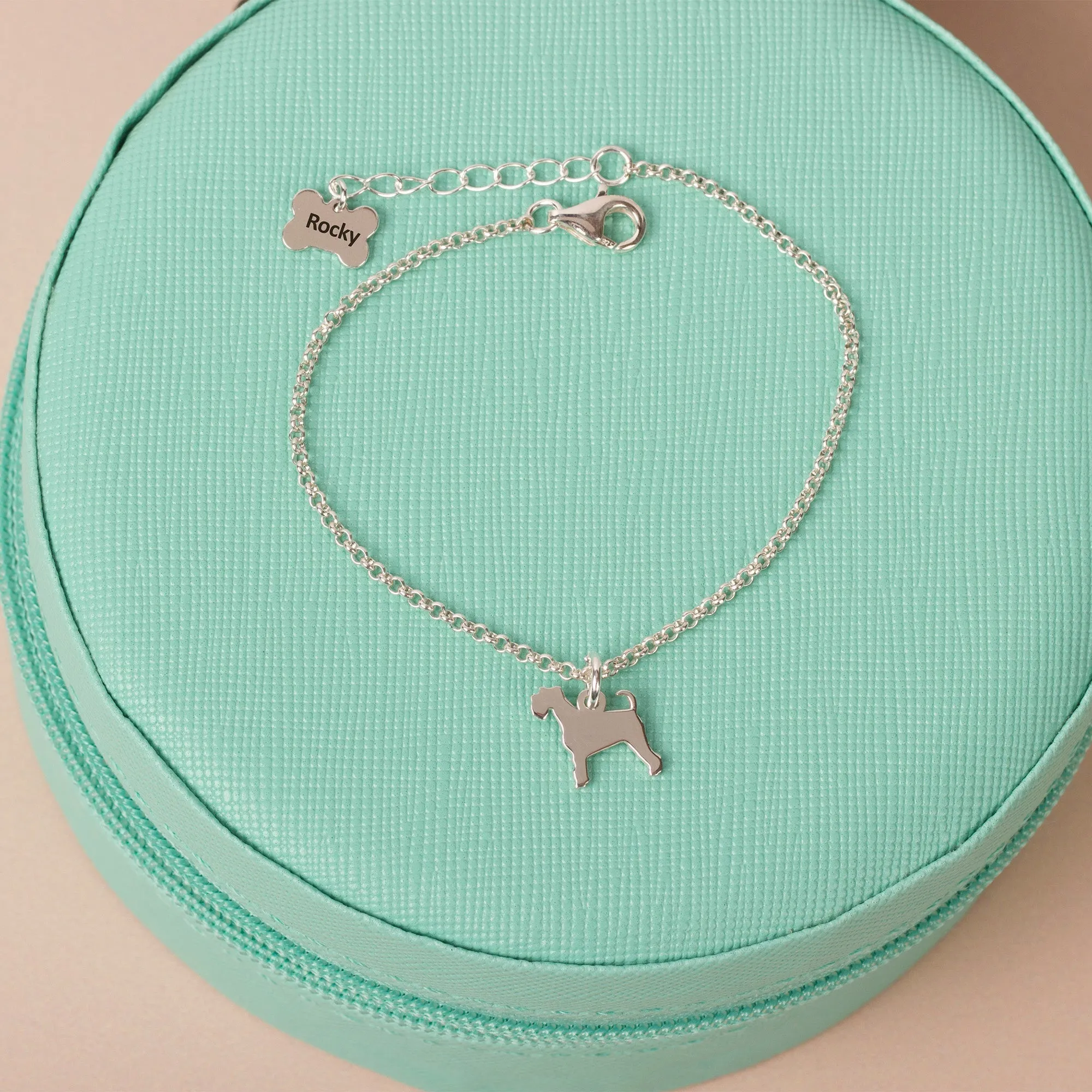 Silhouette Dog Chain Bracelet - Personalised - Sterling Silver