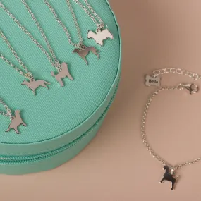 Silhouette Dog Chain Bracelet - Personalised - Sterling Silver