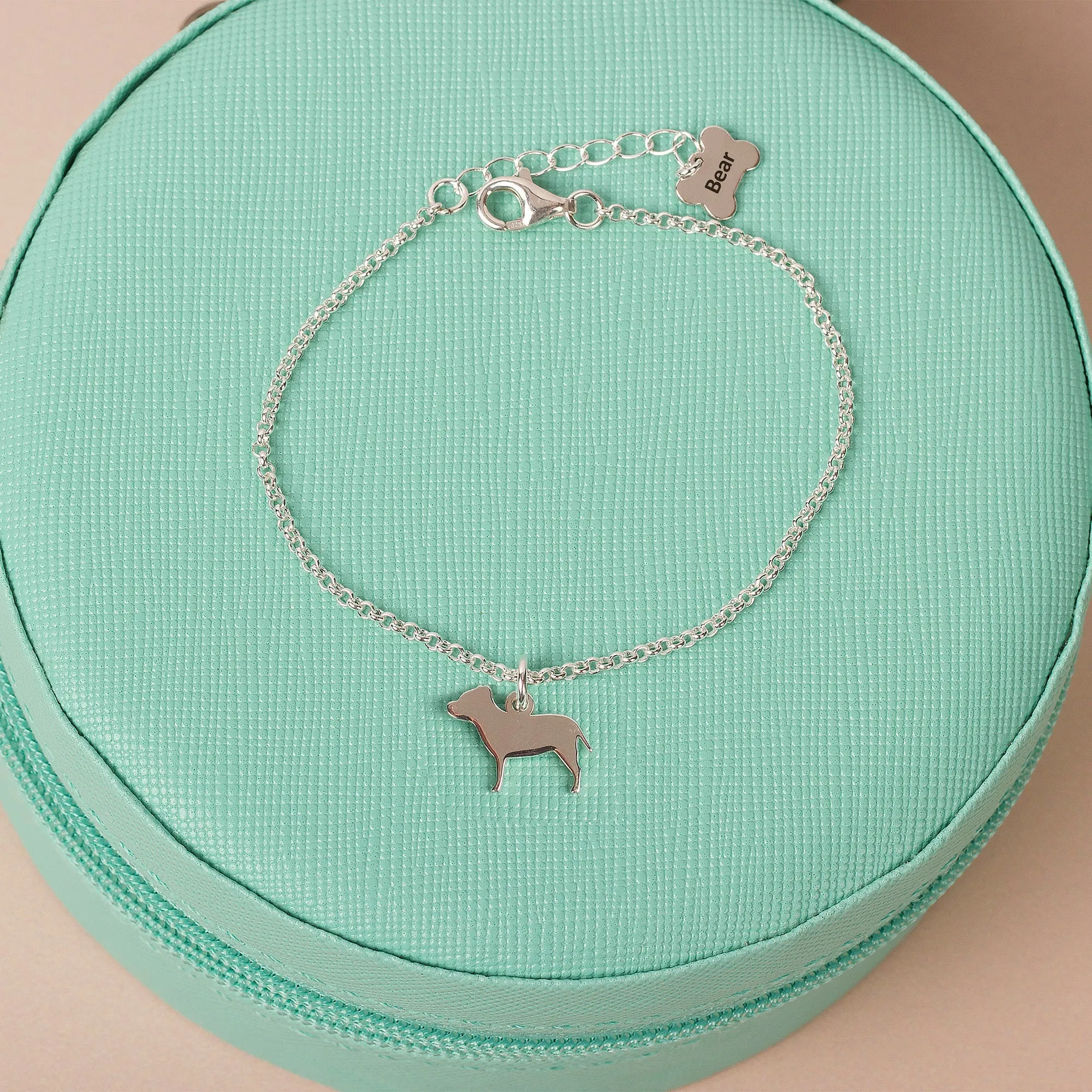 Silhouette Dog Chain Bracelet - Personalised - Sterling Silver