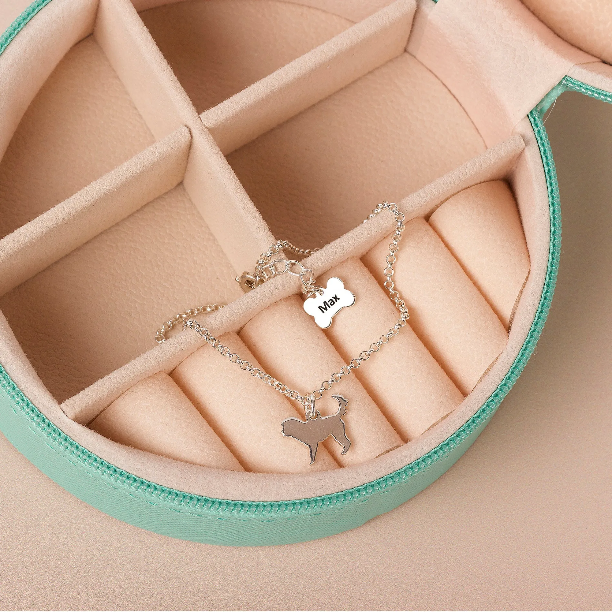 Silhouette Dog Chain Bracelet - Personalised - Sterling Silver