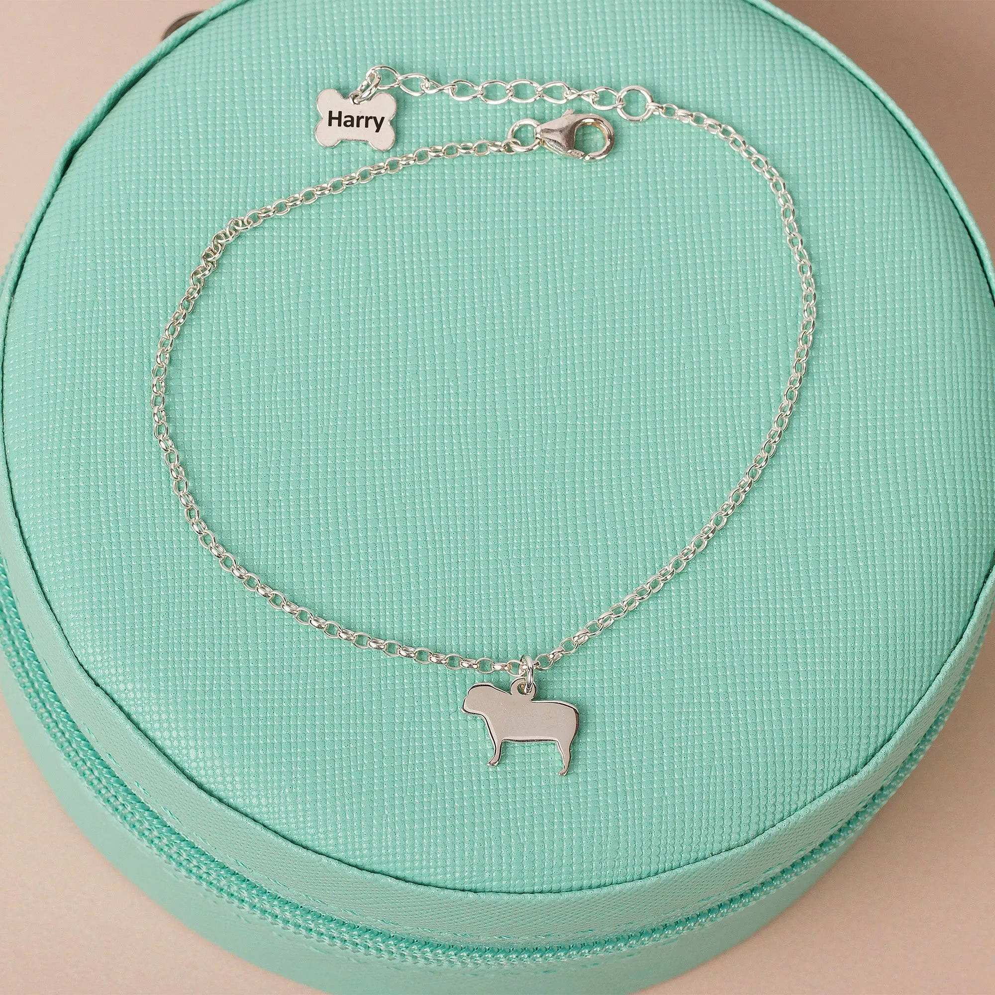 Silhouette Dog Chain Bracelet - Personalised - Sterling Silver