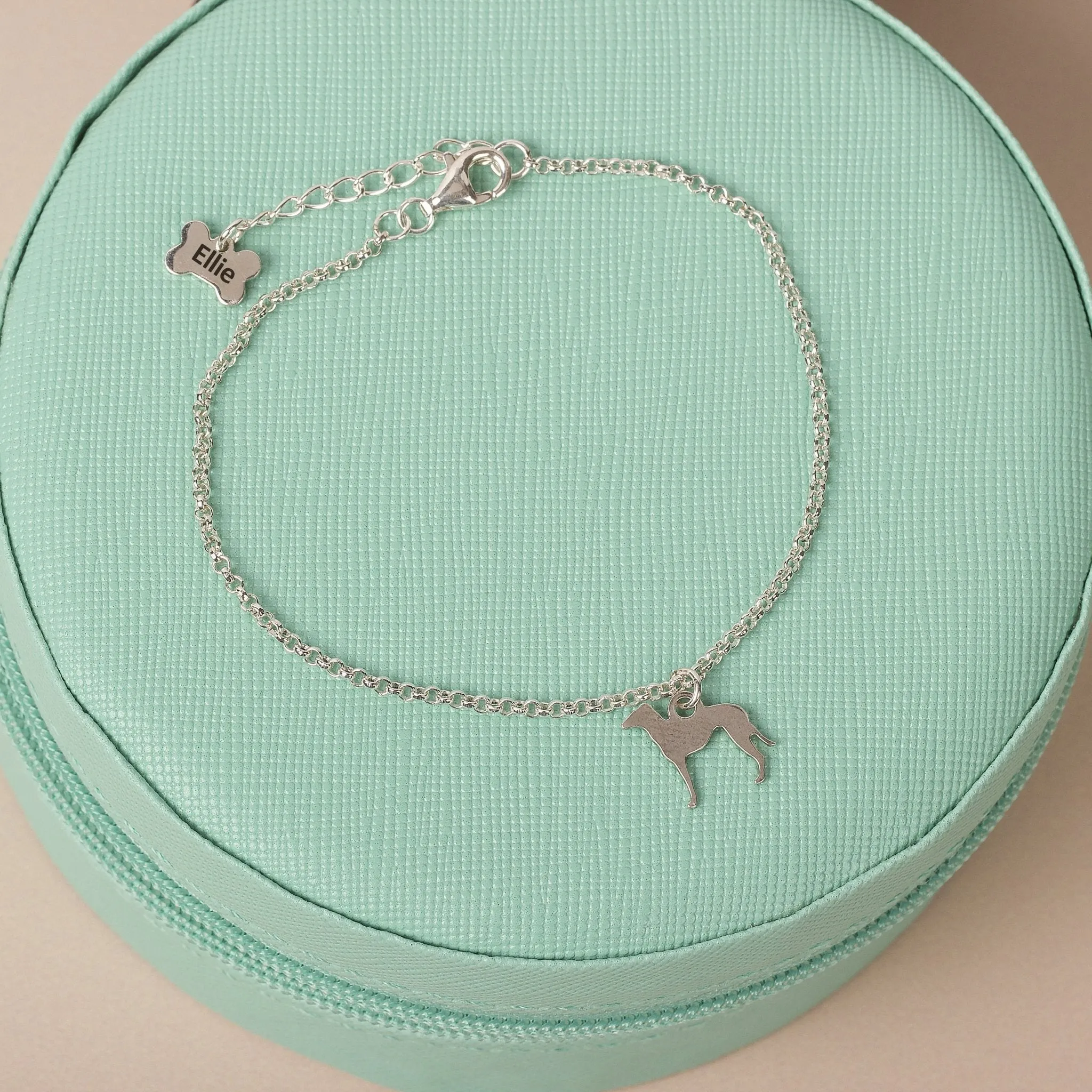 Silhouette Dog Chain Bracelet - Personalised - Sterling Silver