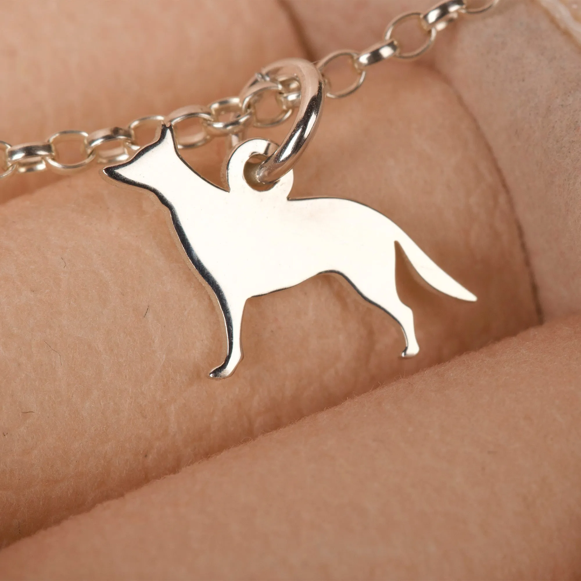 Silhouette Dog Chain Bracelet - Personalised - Sterling Silver