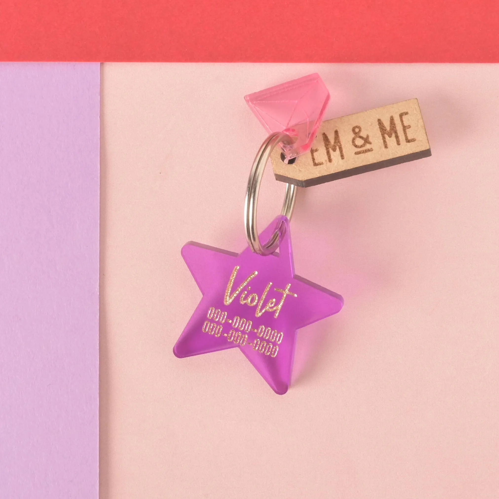 Star, Script, Small Personalized Pet Tag