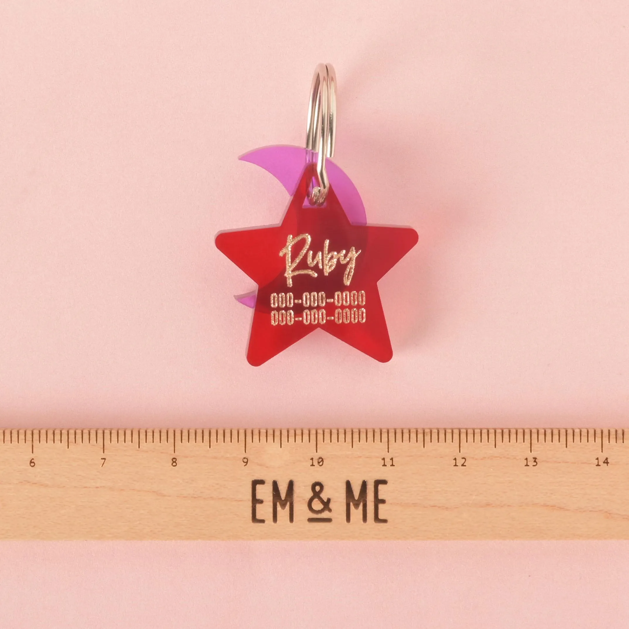 Star, Script, Small Personalized Pet Tag