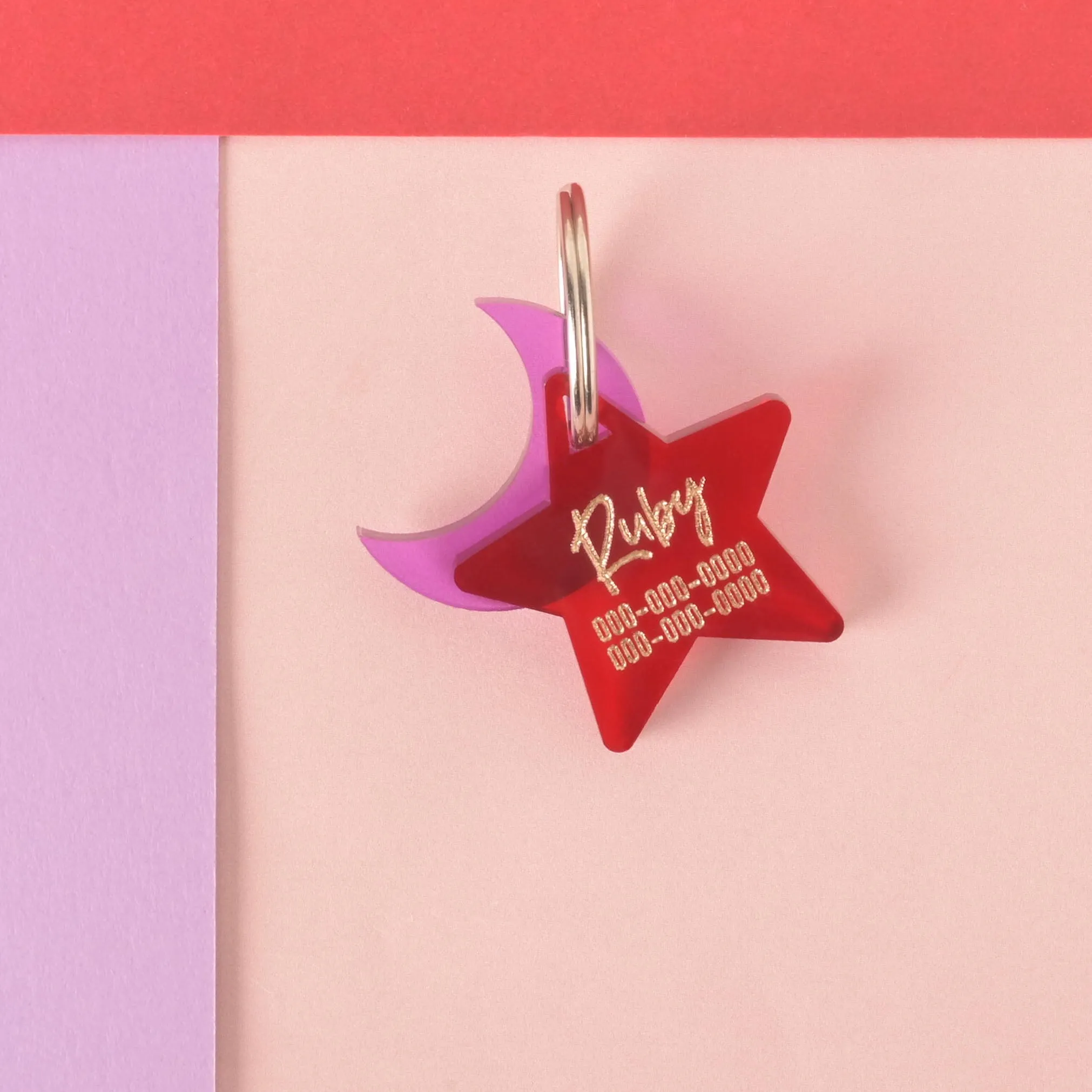 Star, Script, Small Personalized Pet Tag