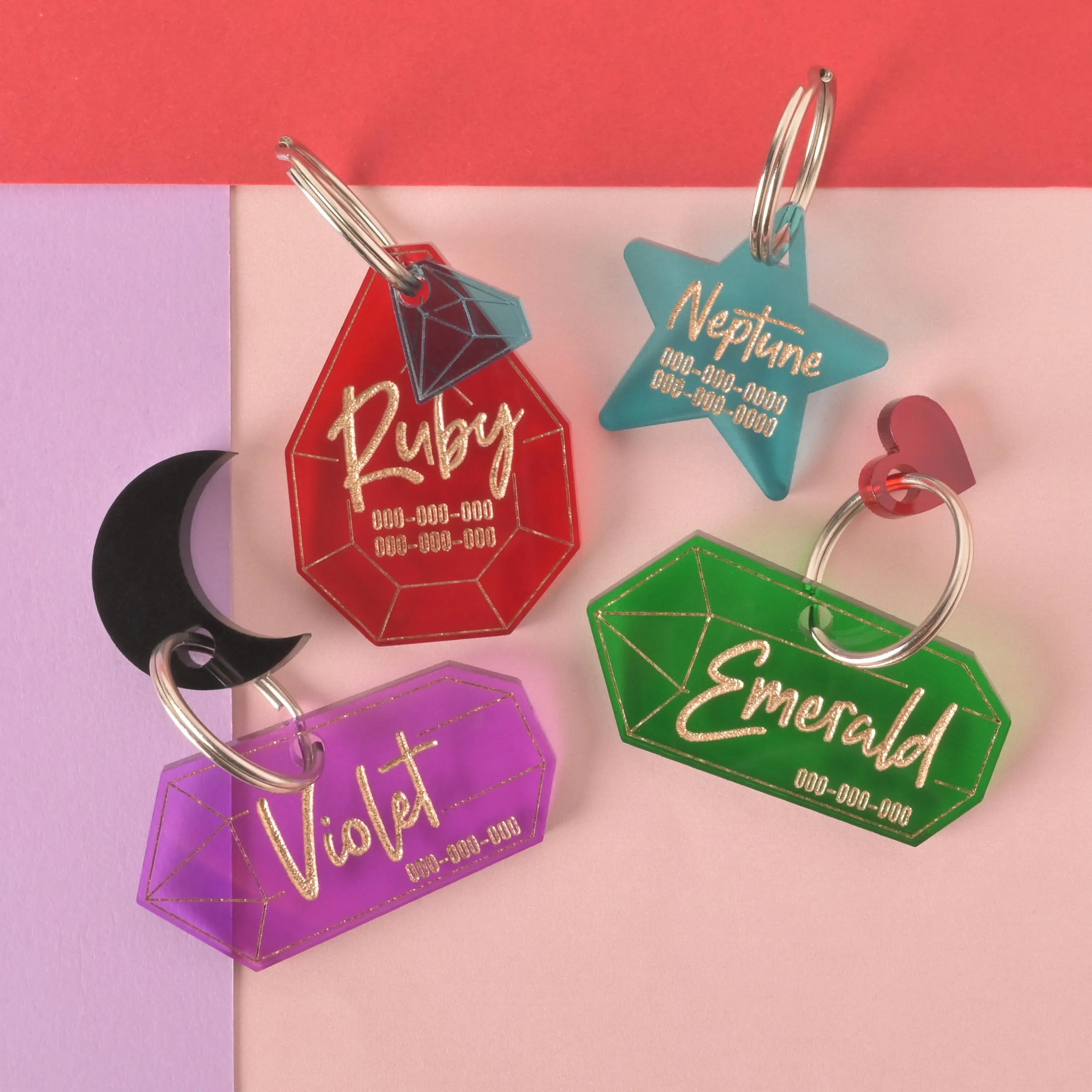 Star, Script, Small Personalized Pet Tag