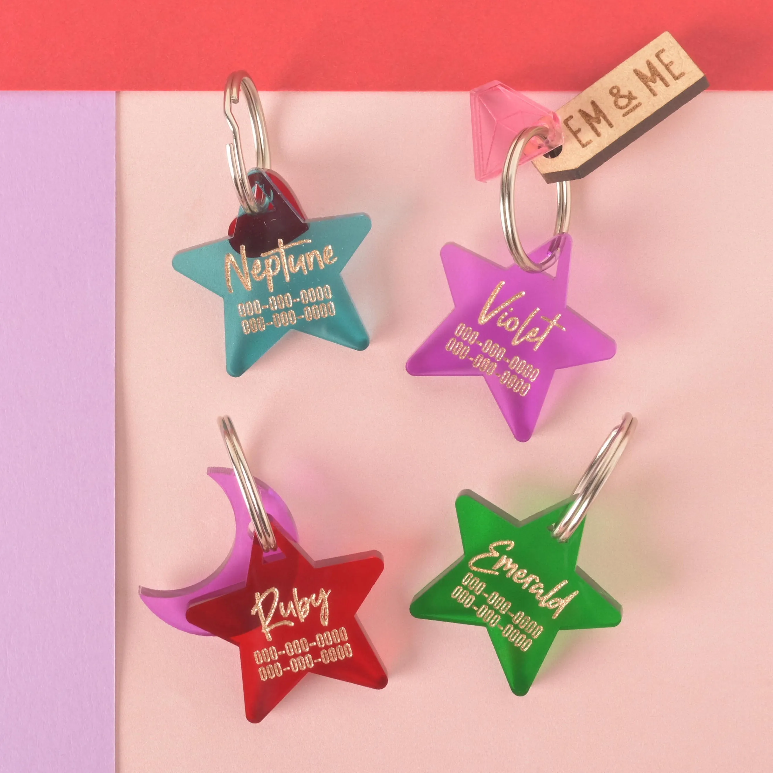 Star, Script, Small Personalized Pet Tag