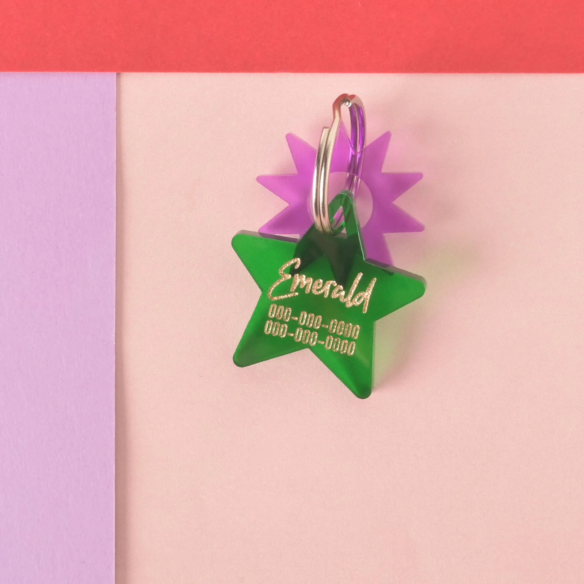 Star, Script, Small Personalized Pet Tag