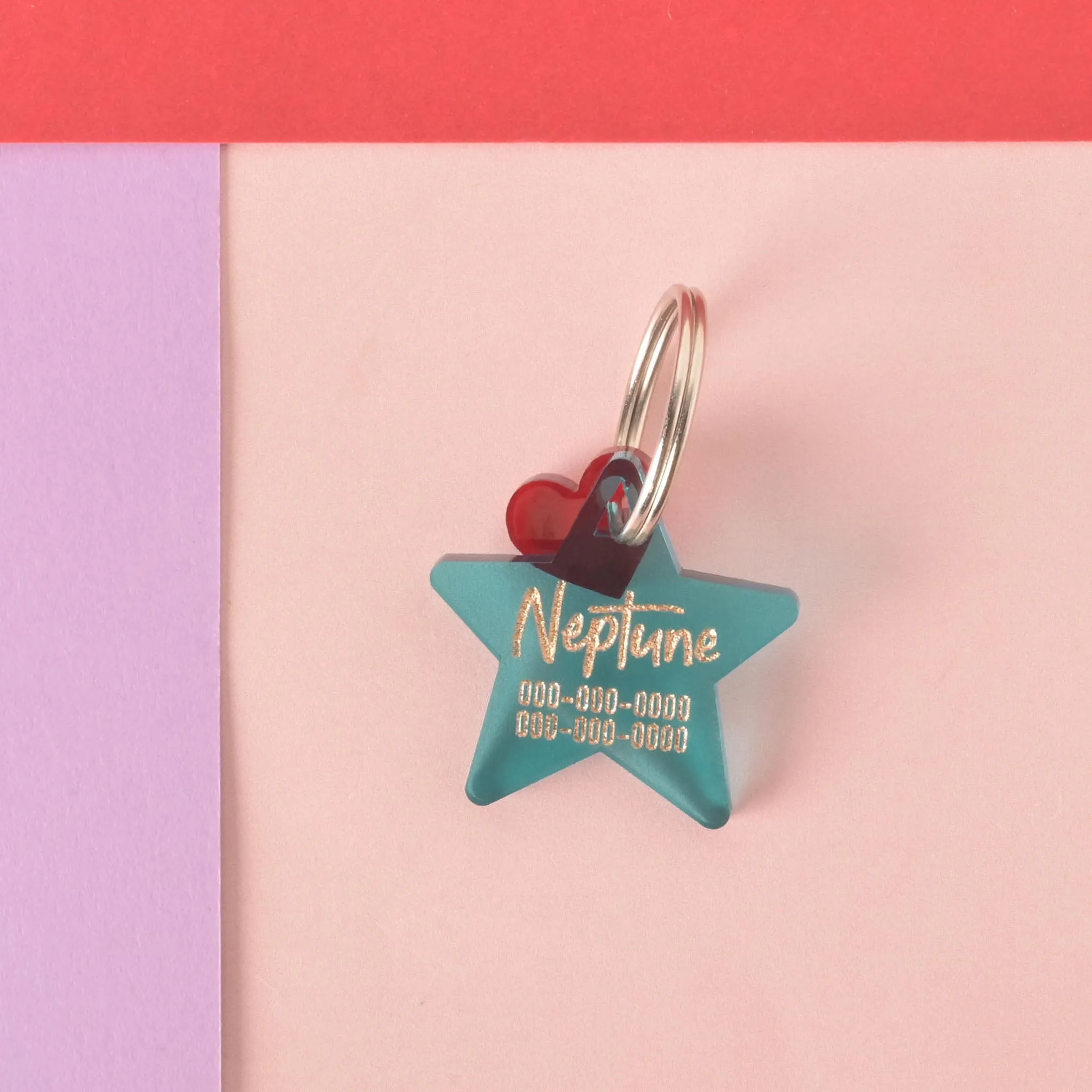 Star, Script, Small Personalized Pet Tag