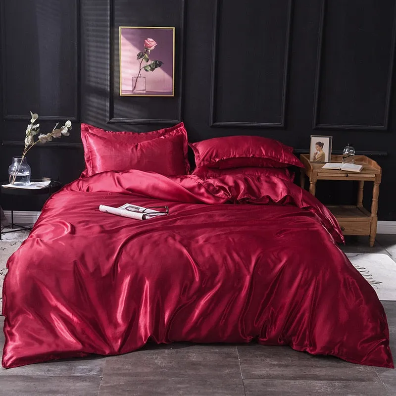 Toleet  Luxury Rayon Satin Bedding Set Duvet Cover Set Single Double King Size Bedding Kit 2pcs/3pcs/4pcs Bed Cover Bed Linen Set