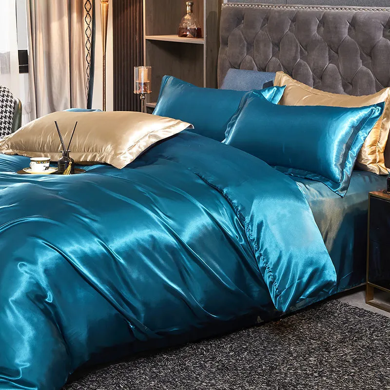 Toleet  Luxury Rayon Satin Bedding Set Duvet Cover Set Single Double King Size Bedding Kit 2pcs/3pcs/4pcs Bed Cover Bed Linen Set