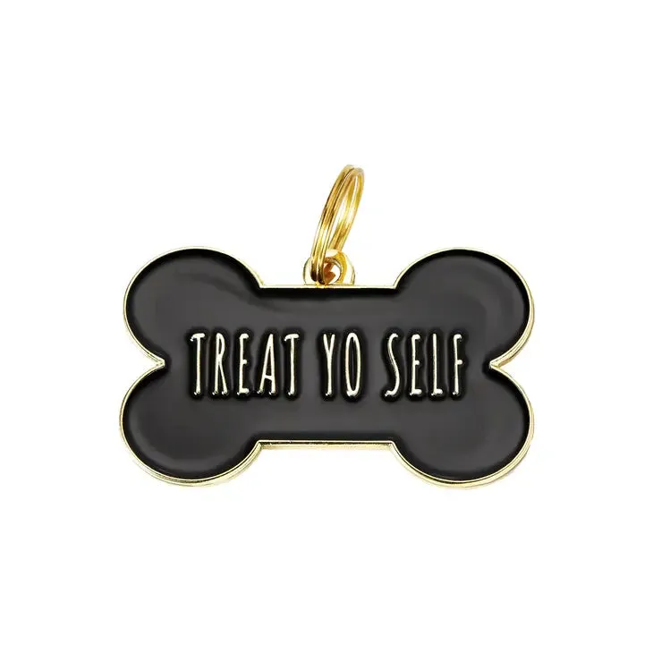 Treat Yo Self Pet ID Tag in Black