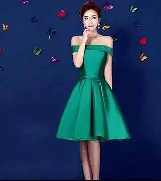 Uniwim Elegant Satin Bridesmaid Dresses for Women 2024 Summer Sexy Boat Neck Prom Cocktail Evening Party Mini Dress Slim Formal vestido