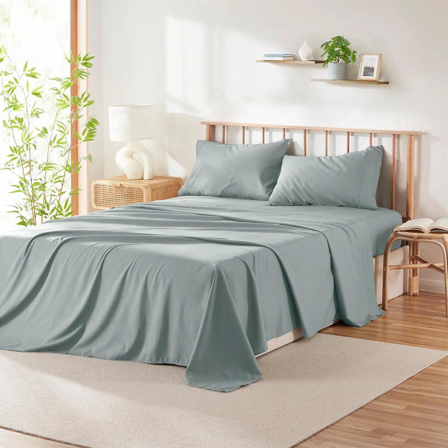 Virtu Bed Sheets Set, Deep Pocket Rayon Derived from Bamboo