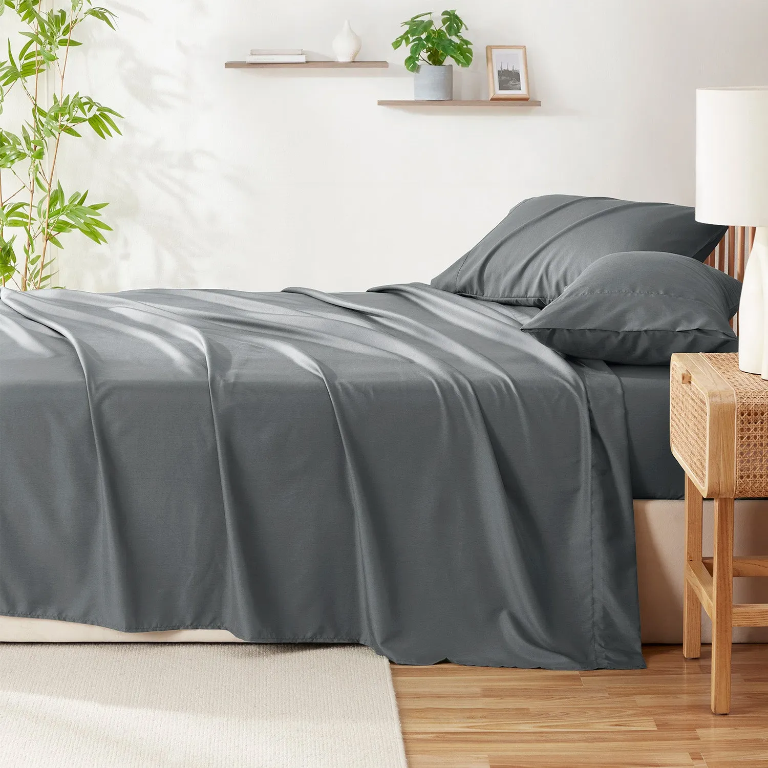 Virtu Bed Sheets Set, Deep Pocket Rayon Derived from Bamboo