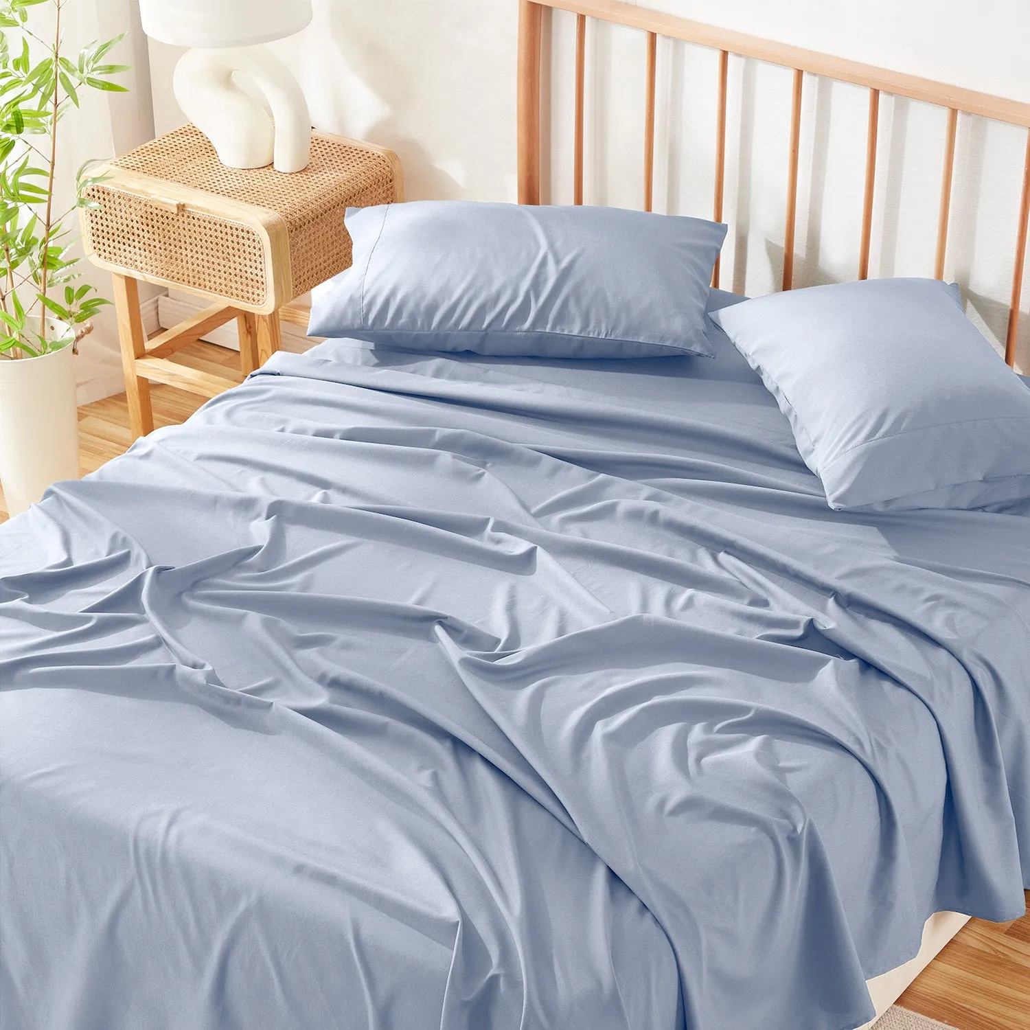 Virtu Bed Sheets Set, Deep Pocket Rayon Derived from Bamboo