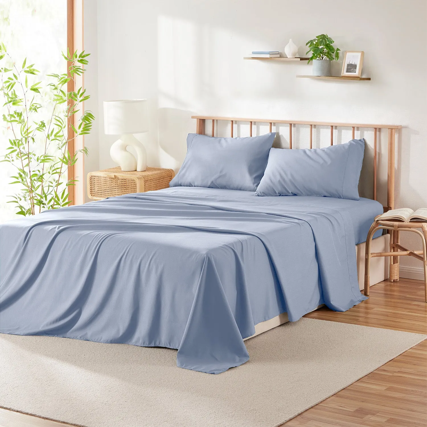 Virtu Bed Sheets Set, Deep Pocket Rayon Derived from Bamboo