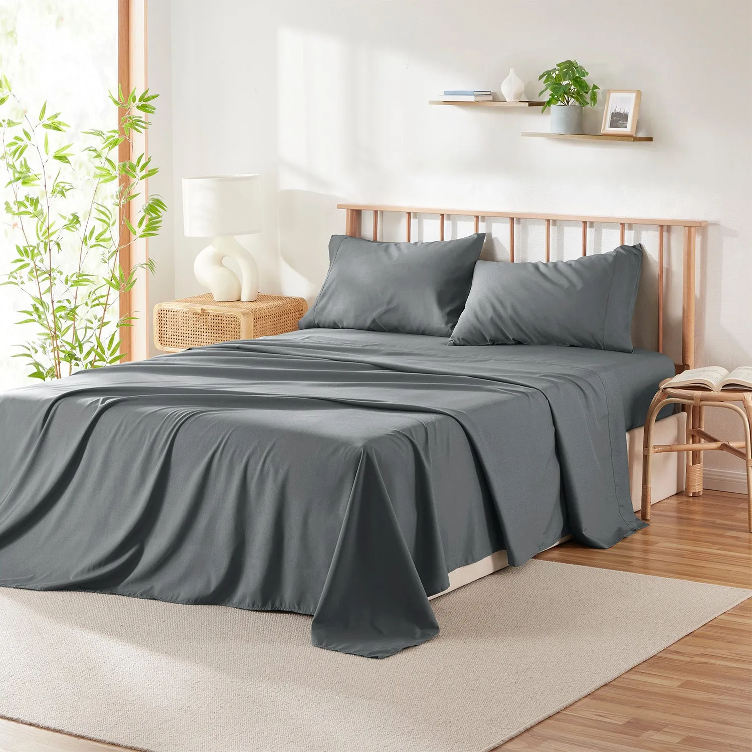 Virtu Bed Sheets Set, Deep Pocket Rayon Derived from Bamboo