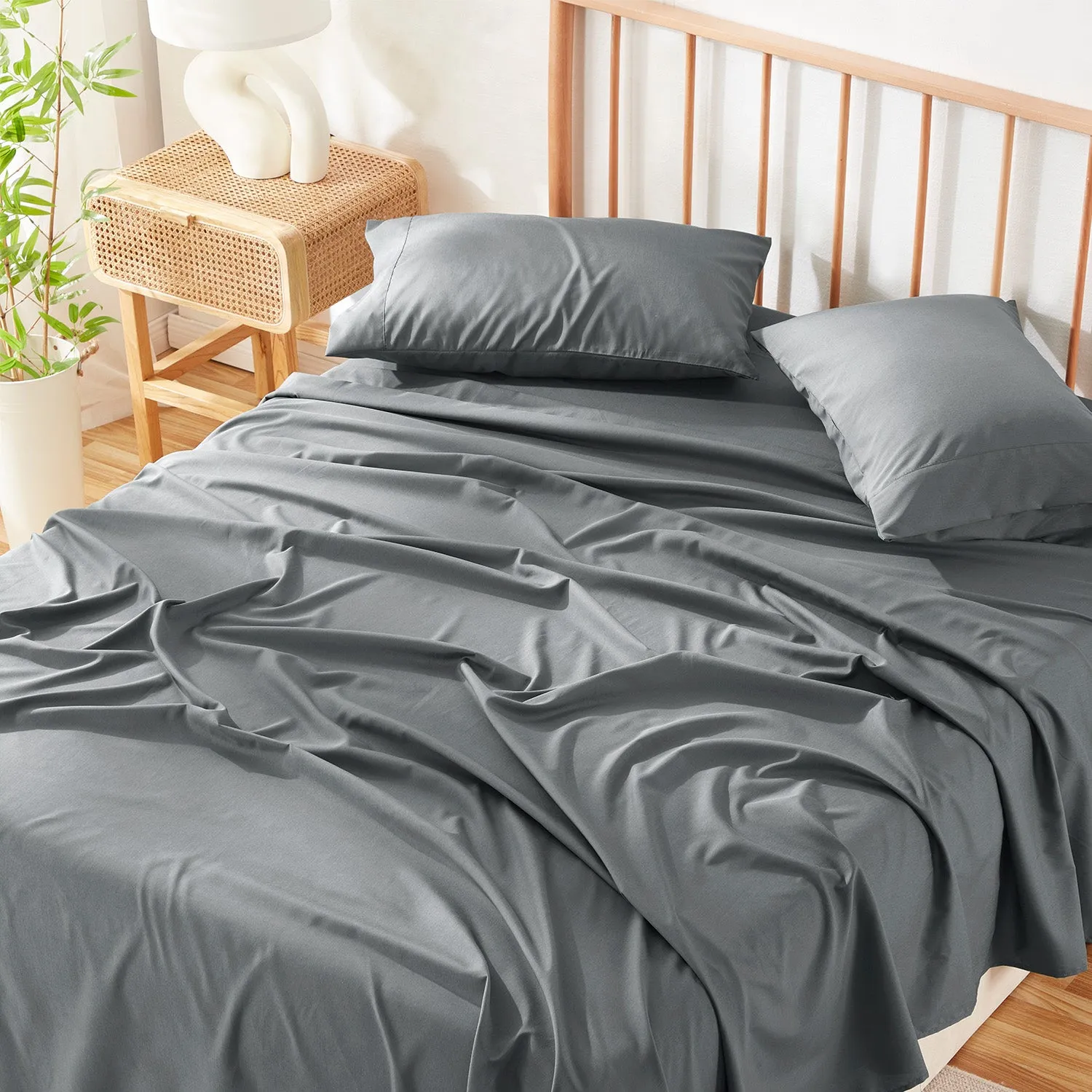 Virtu Bed Sheets Set, Deep Pocket Rayon Derived from Bamboo