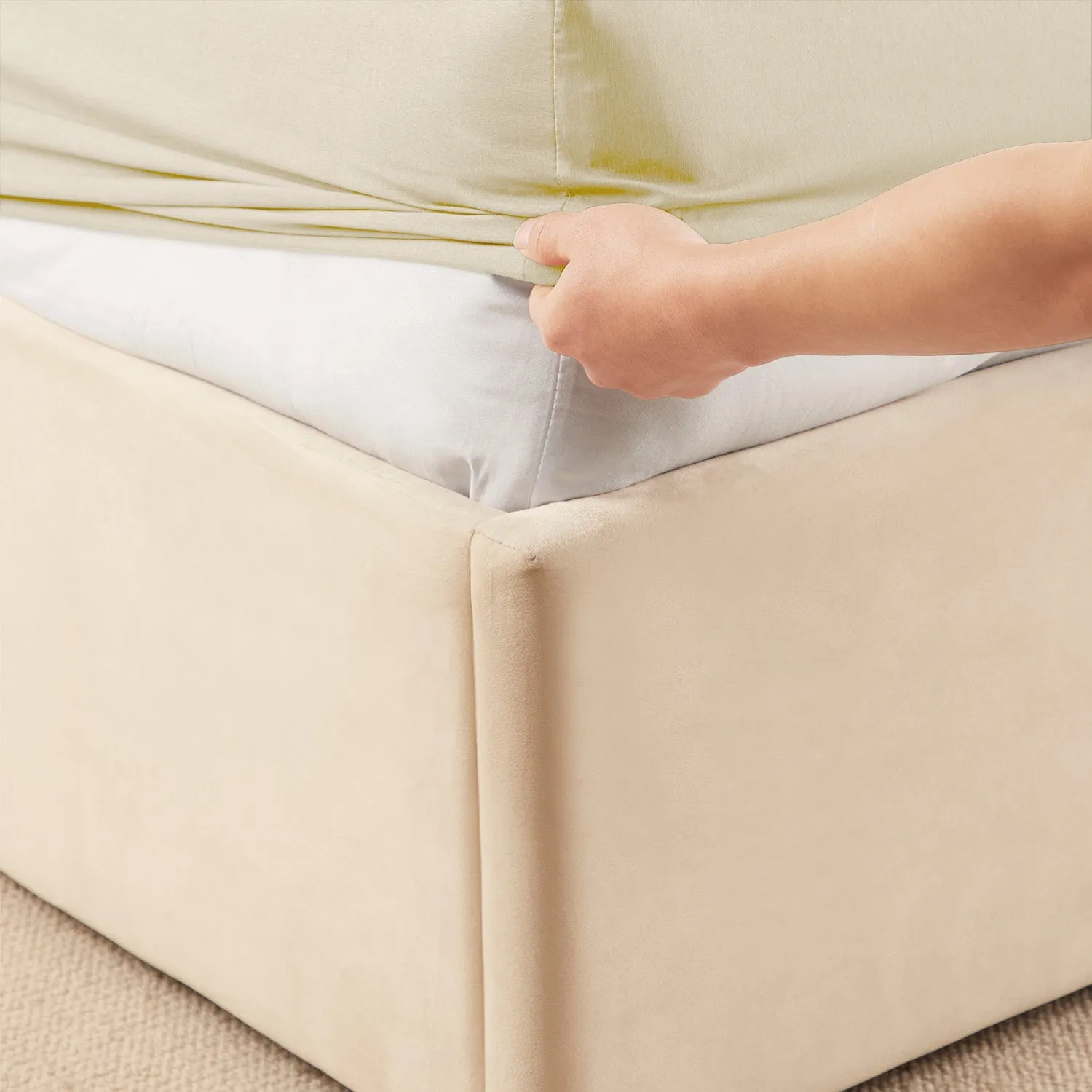 Virtu Bed Sheets Set, Deep Pocket Rayon Derived from Bamboo