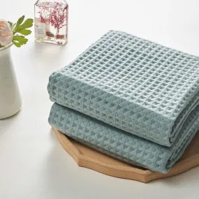 Waffle Bath Towels - Pistachio Color- Set of 2