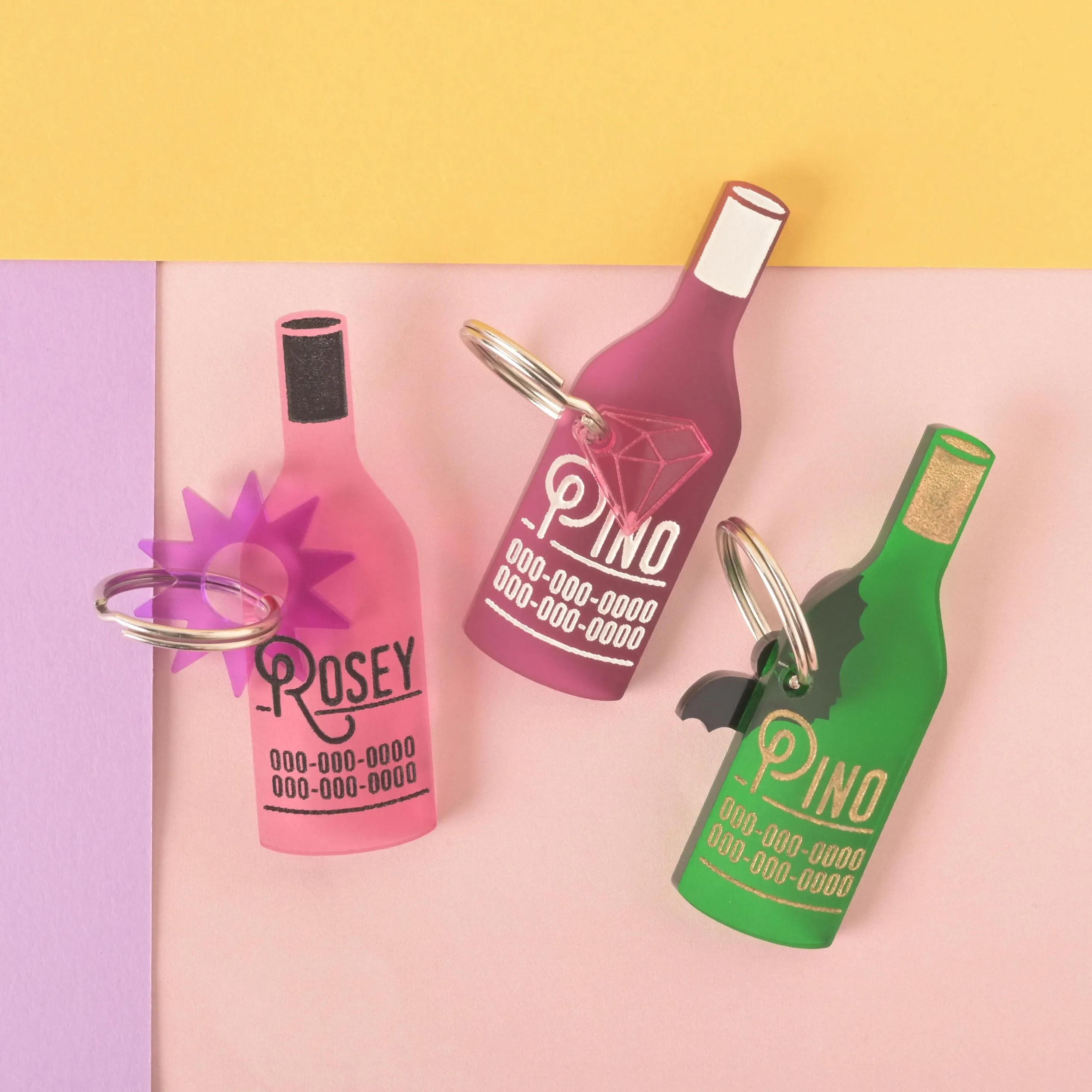 Wine Bottle Personalized Pet Tag