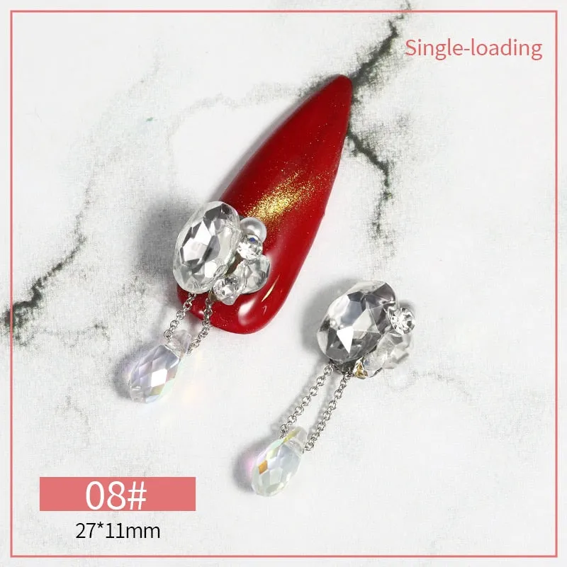 ytonn Halloween 3D Luxury Angel Tears Charm Nail Art Supplies Jewelry Sparkling Jewelry Pendant Big Red Crystal DIY Nail Art Decoration Parts