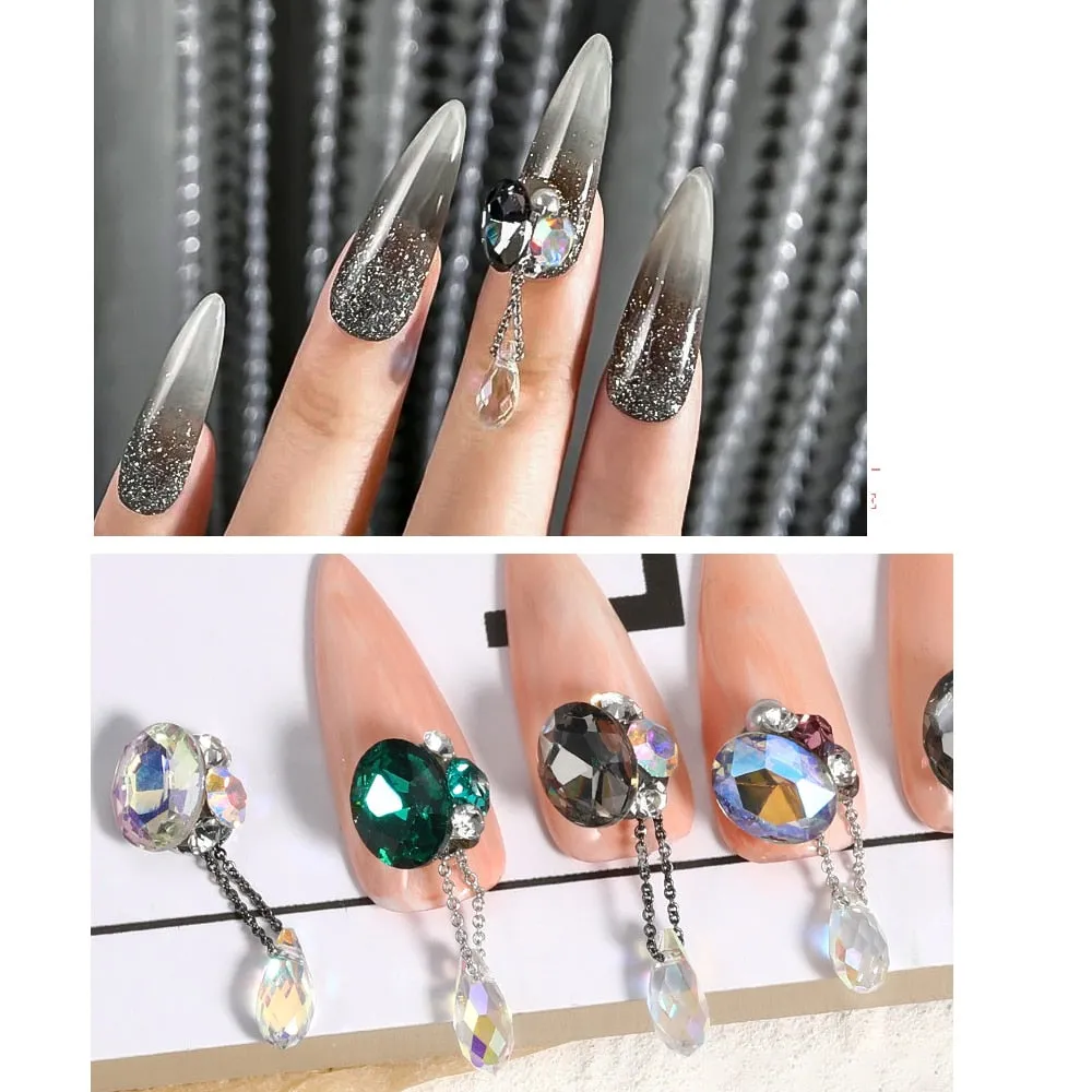 ytonn Halloween 3D Luxury Angel Tears Charm Nail Art Supplies Jewelry Sparkling Jewelry Pendant Big Red Crystal DIY Nail Art Decoration Parts